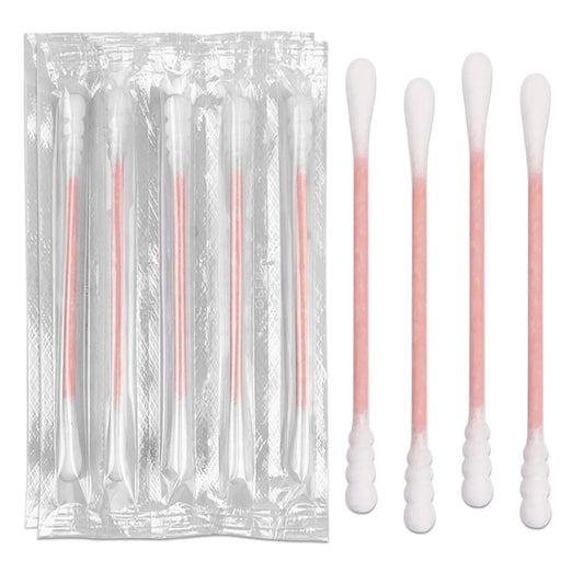 400 Pack Cotton Swabs Individually Wrapped Cotton Swab Individually Wrapped Double Tipped Paper Sticks for Ear Make-up(Spiral-Round End)